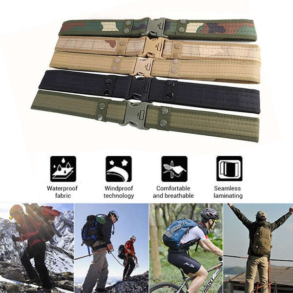 Tactical Belt with Keepers - Adjustable - Strong and Thick - BLACK