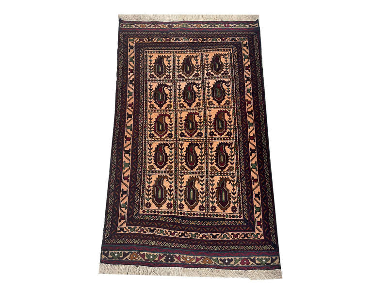Stunning Afghan Handmade Carpet - 147 x 90 CM