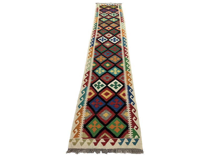 Gorgeous Afghan Handmade Kilim Runner- 418 x 84 CM