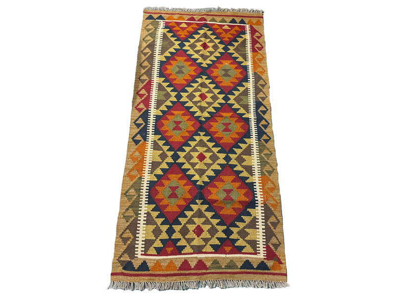 Beautiful Afghan Bedside Kilim - 198 x 90 CM