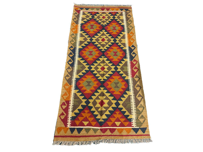 Beautiful Afghan Bedside Kilim - 198 x 90 CM