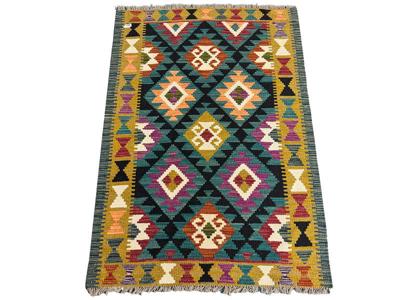 Gorgeous Afghan Bedside Kilim - 138 x 98 CM