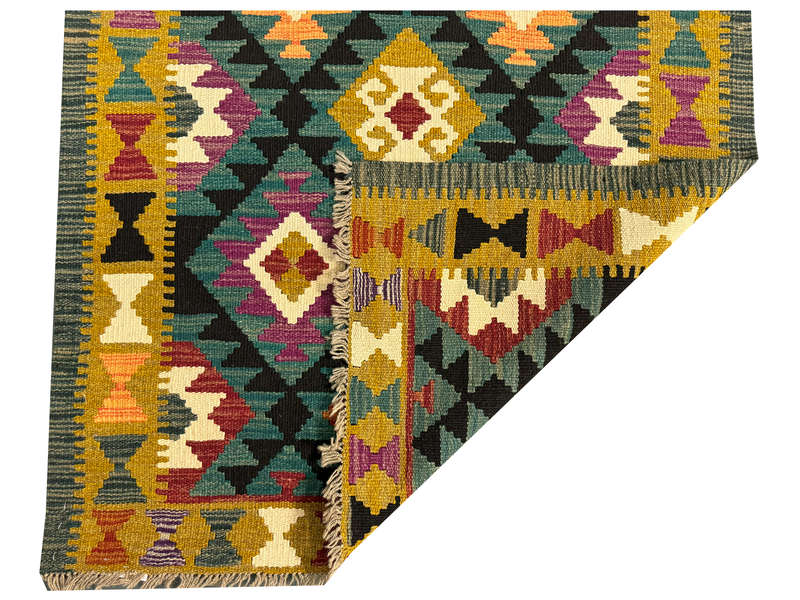 Gorgeous Afghan Bedside Kilim - 138 x 98 CM