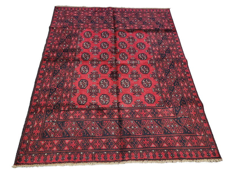 Beautiful Red Afghan Handmade Carpet - 191 x 150 CM