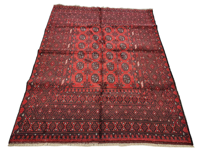 Gorgeous Red Afghan Coffee Area Carpet - 190 x 147 CM