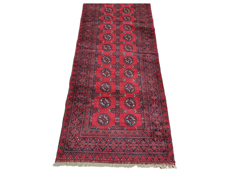Stunning 4M Red Afghan Runner- 384 x 81 CM