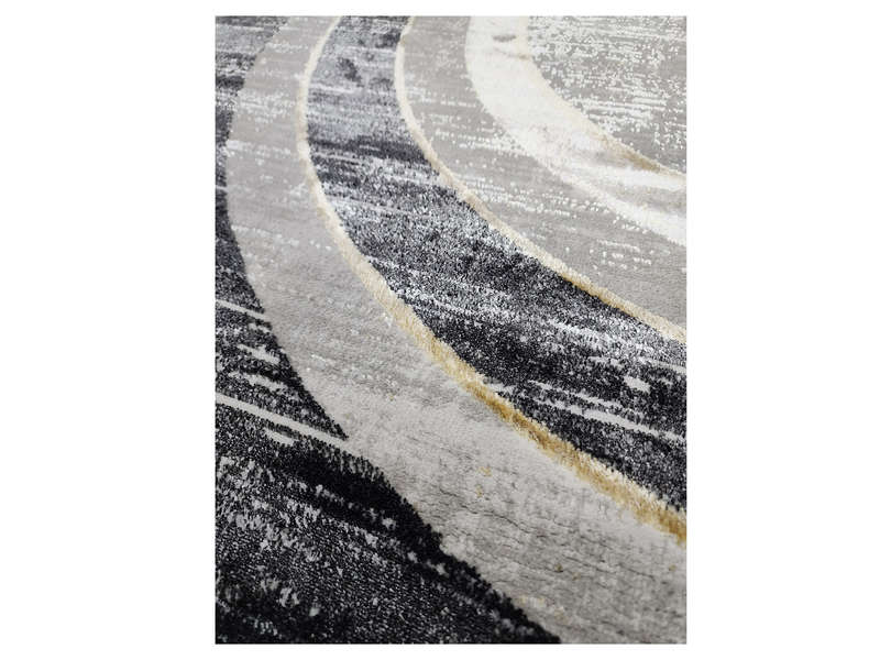 Beautiful Grey And Black Round Carpet - 160 x 160 CM