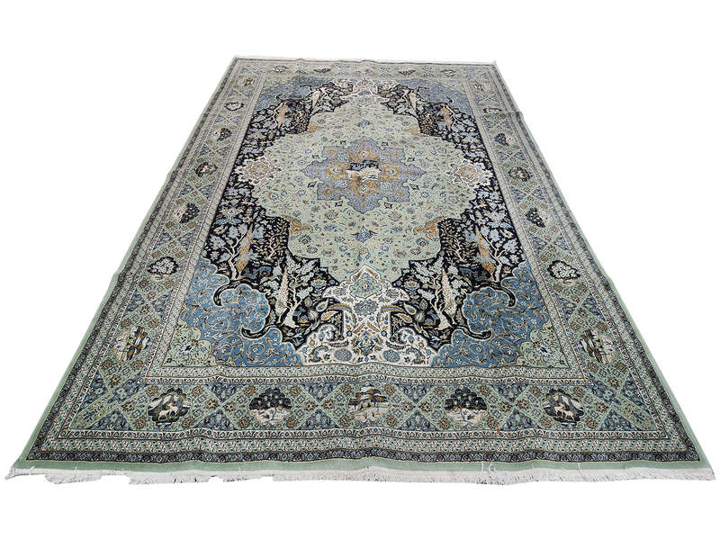 Green Persian Kashan Carpet - 400 x 300 CM
