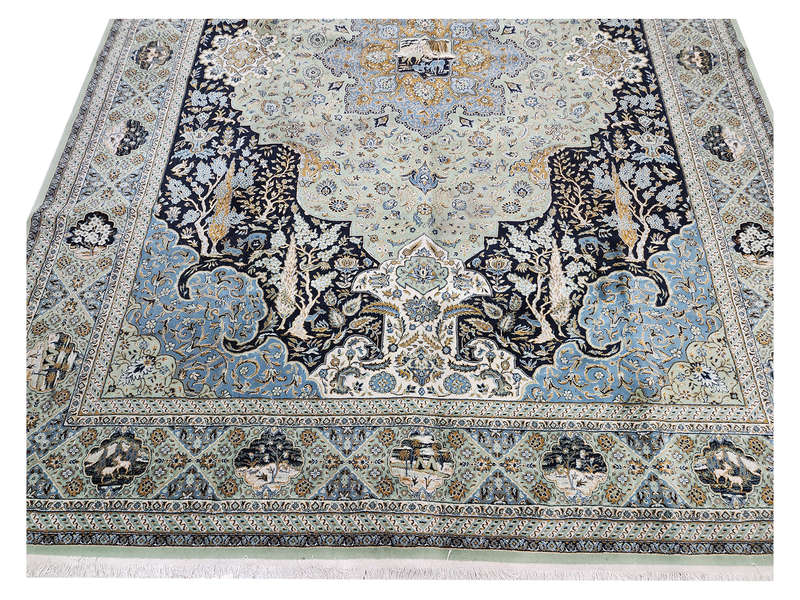 Green Persian Kashan Carpet - 400 x 300 CM