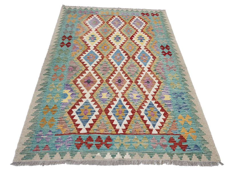 Gorgeous Afghan Handmade Choubi  Kilim 241 x 174 CM