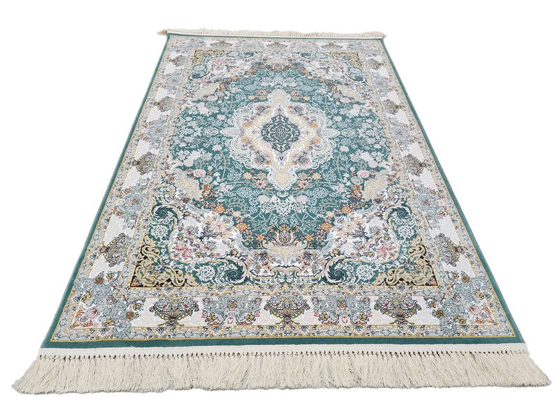 Persian Green Machine Made Carpet-180 x 120 CM