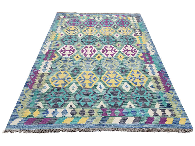 Stunning Afghan Handmade Choubi  Kilim 241 x 178 CM