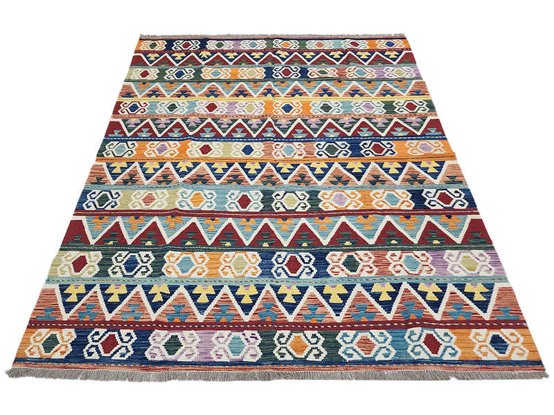 Gorgeous Afghan Handmade Choubi  Kilim 240 x 183 CM