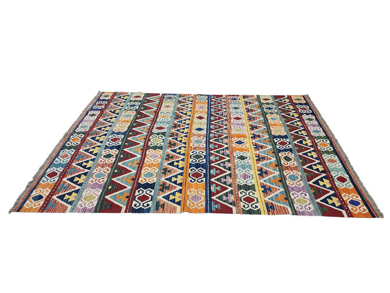 Gorgeous Afghan Handmade Choubi  Kilim 240 x 183 CM