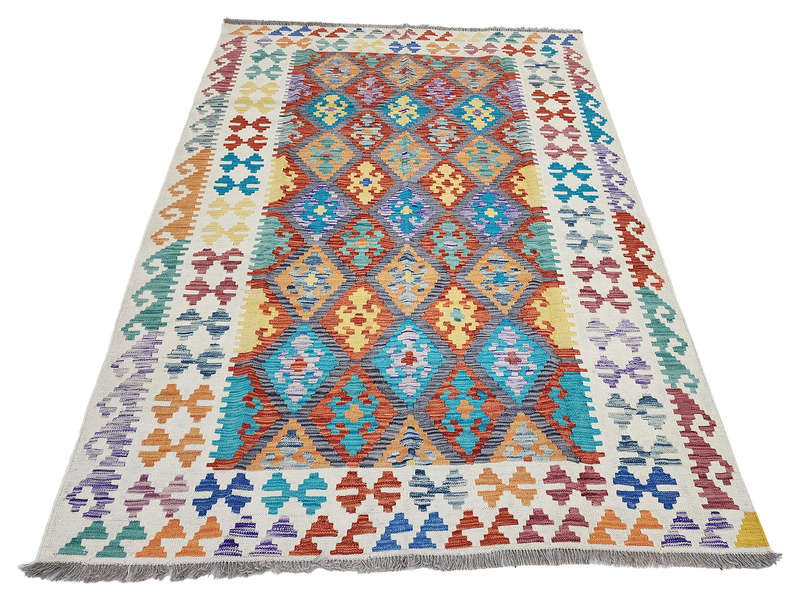Beautiful Afghan Handmade Choubi  Kilim 215 x 163 CM