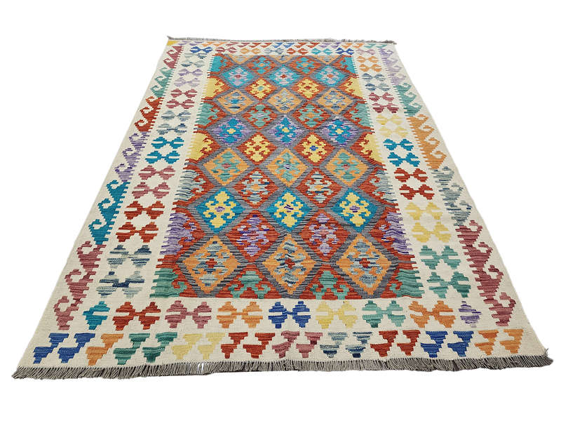 Beautiful Afghan Handmade Choubi  Kilim 215 x 163 CM