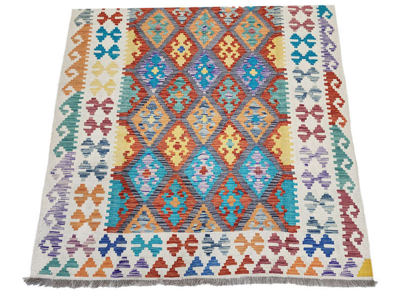 Beautiful Afghan Handmade Choubi  Kilim 215 x 163 CM