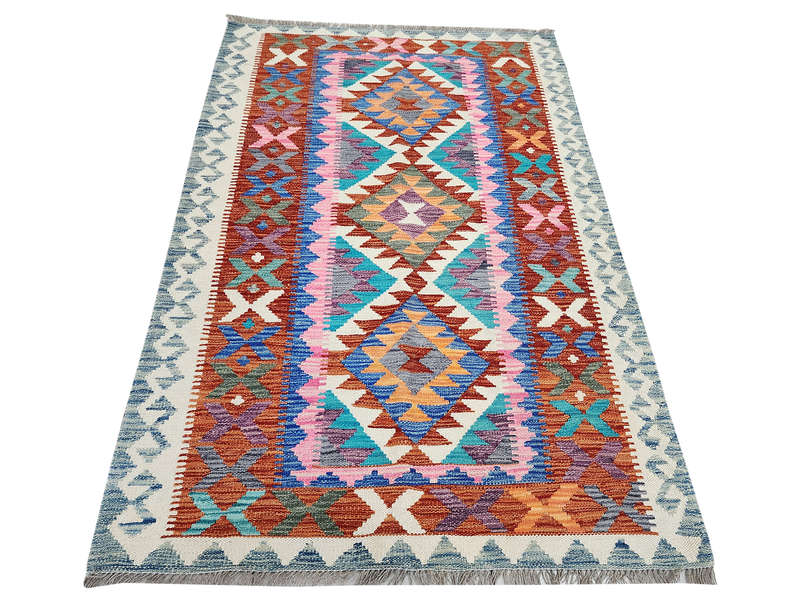 Stunning Afghan Handmade Choubi kilim 179 x 119 CM