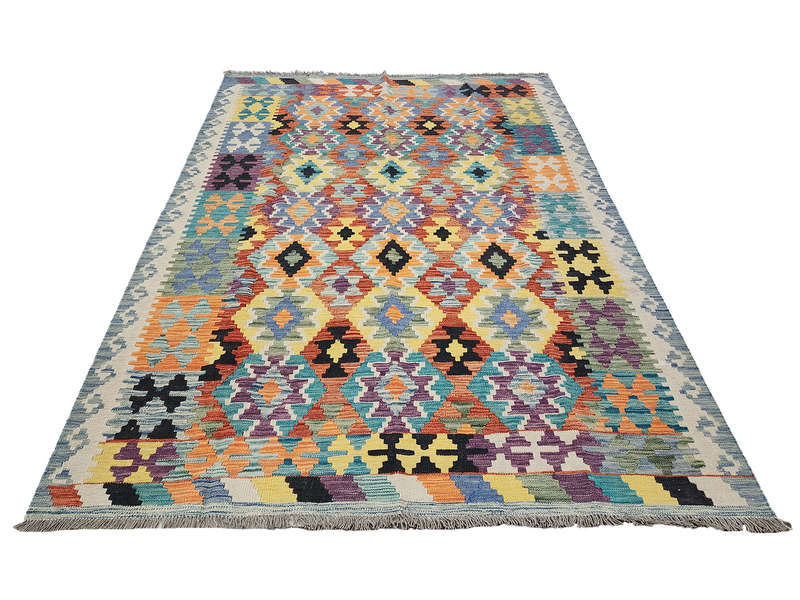 Gorgeous Afghan Handmade Choubi  Kilim 240 x 175 CM