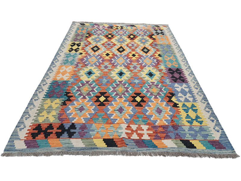 Gorgeous Afghan Handmade Choubi  Kilim 240 x 175 CM