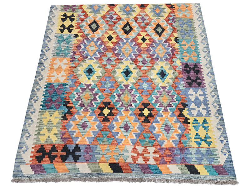 Gorgeous Afghan Handmade Choubi  Kilim 240 x 175 CM