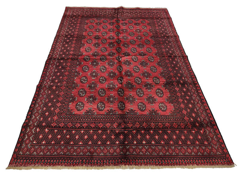 Red Afghan Handmade Carpet - 292 x 197 CM