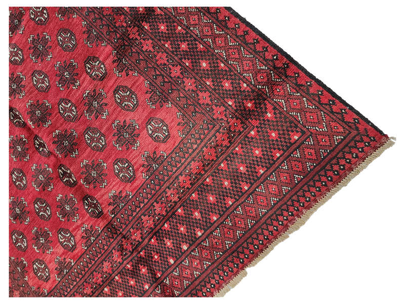 Red Afghan Handmade Carpet - 292 x 197 CM