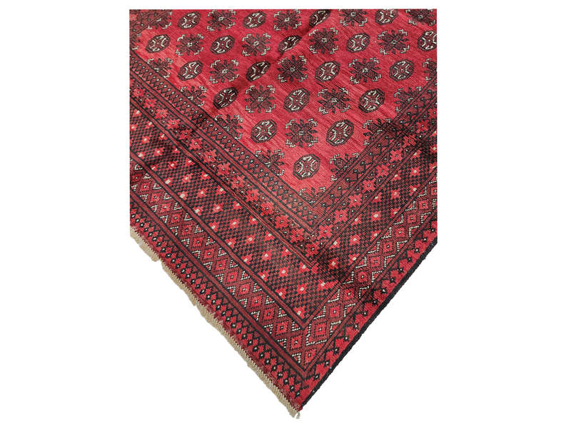 Red Afghan Handmade Carpet - 292 x 197 CM