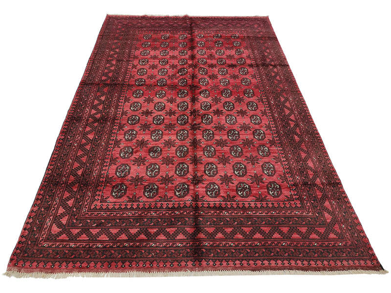 Incredible Red Afghan Handmade Carpet - 296 x 200 CM