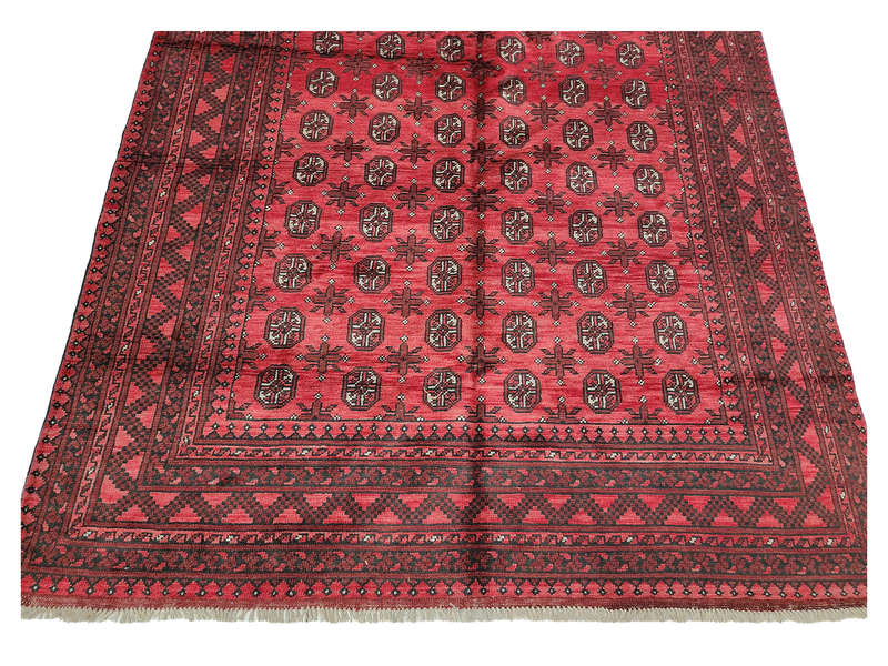 Incredible Red Afghan Handmade Carpet - 296 x 200 CM