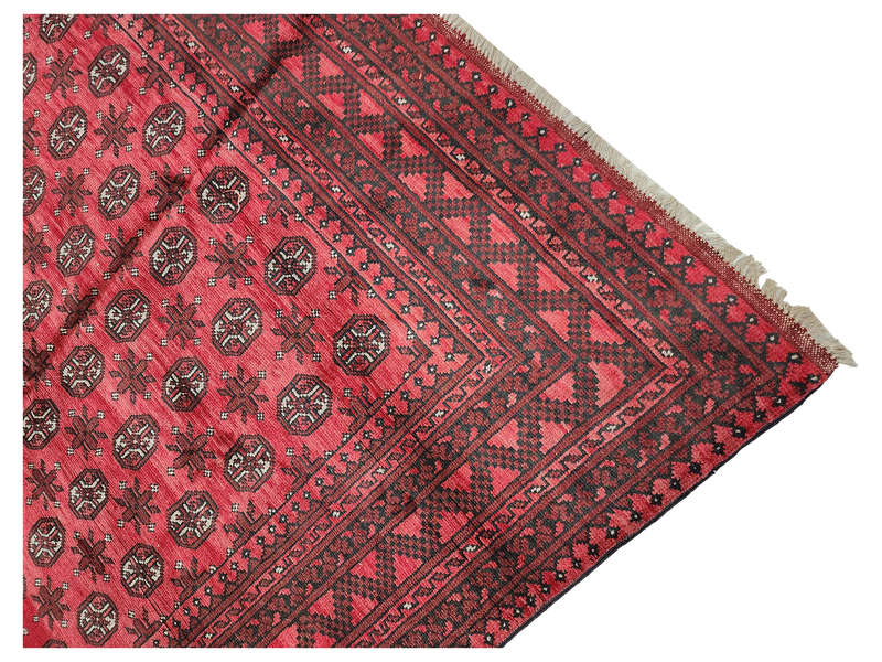 Incredible Red Afghan Handmade Carpet - 296 x 200 CM