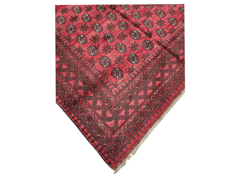Incredible Red Afghan Handmade Carpet - 296 x 200 CM
