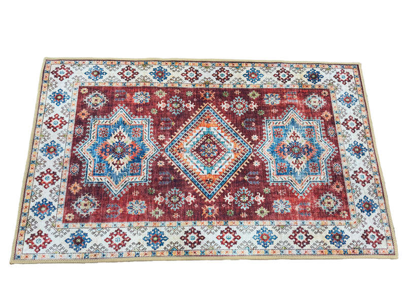Small Kazac Style Velvet Machine Made Carpet - 80 x 50 CM
