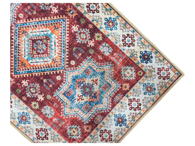 Small Kazac Style Velvet Machine Made Carpet - 80 x 50 CM