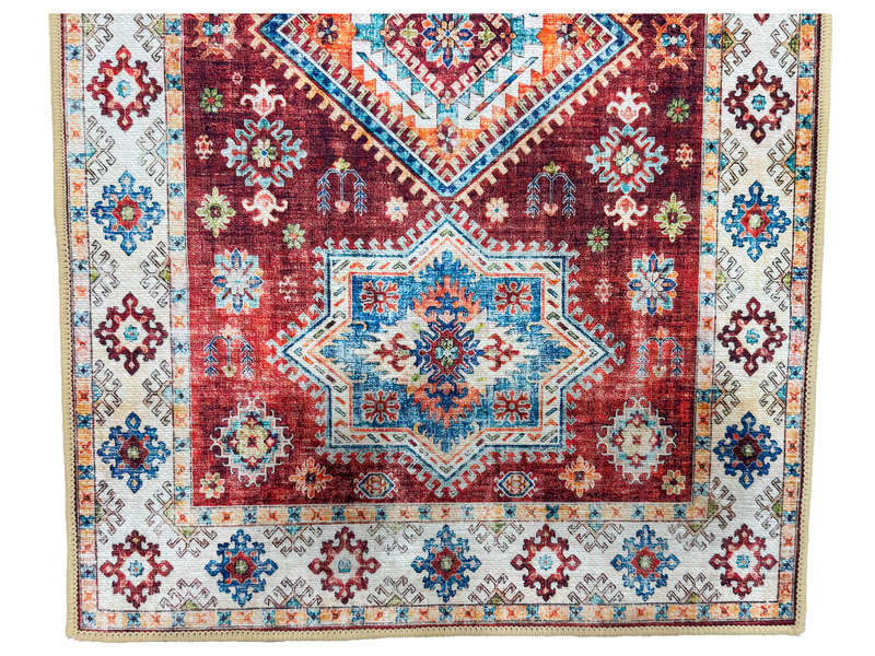 Small Kazac Style Velvet Machine Made Carpet - 80 x 50 CM