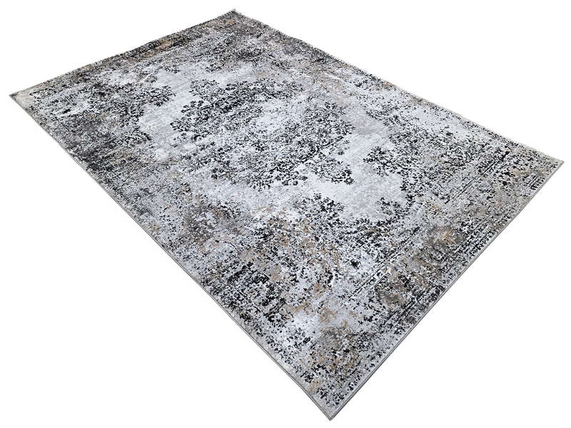 Grey, Black Vintage Style Machine Made Carpet - 230 x 160 CM