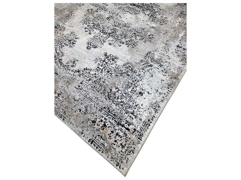 Grey, Black Vintage Style Machine Made Carpet - 230 x 160 CM