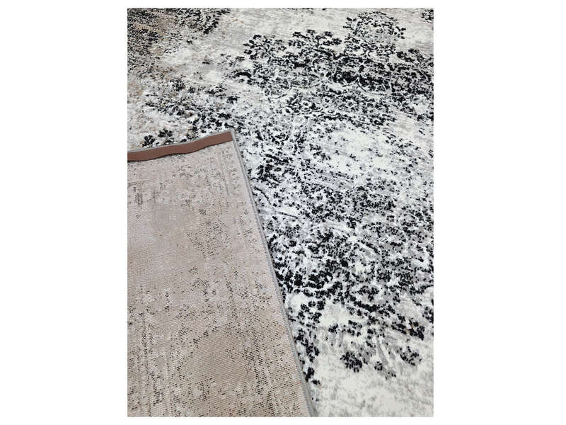 Grey, Black Vintage Style Machine Made Carpet - 230 x 160 CM