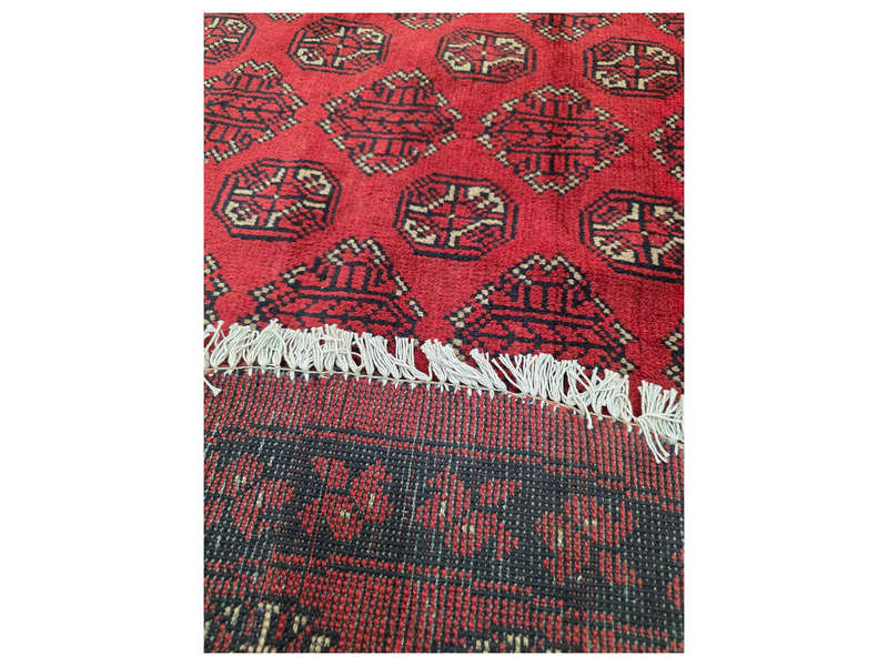 Red Afghan Handmade Round Carpet - 158 x 158 CM