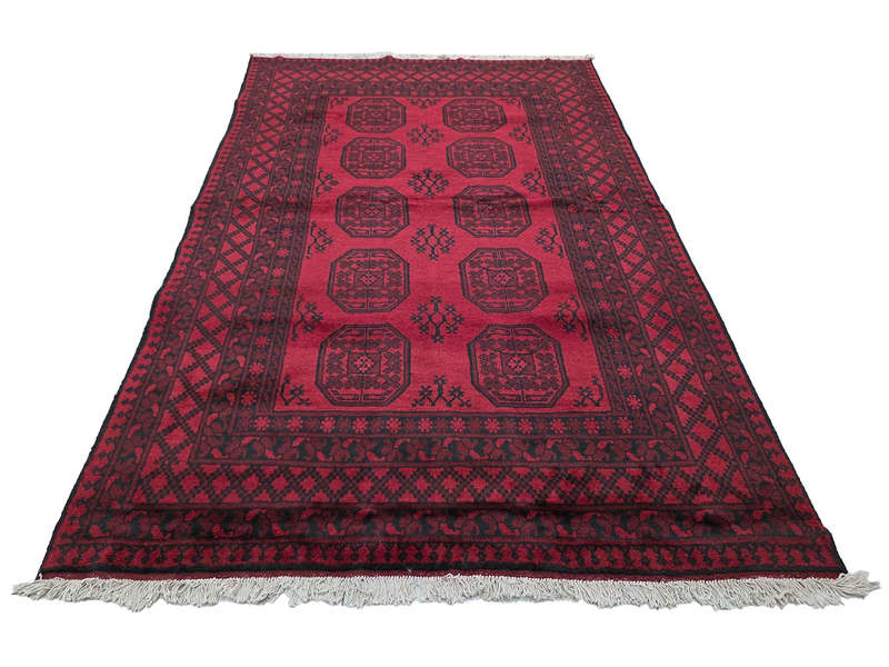 Stunning Red Afghan Handmade Carpet - 251 x 161 CM