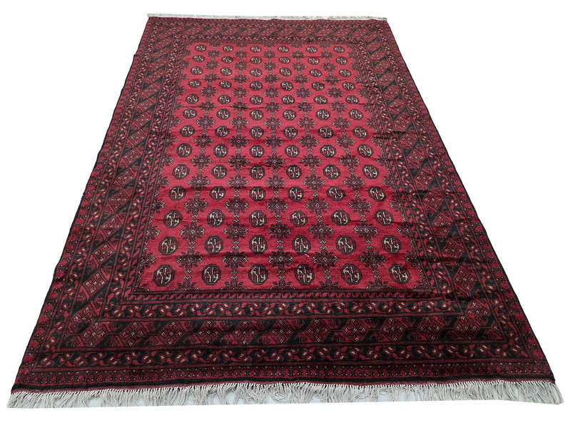 Fine Quality Red Afghan Handmade Carpet - 297 x 197 CM