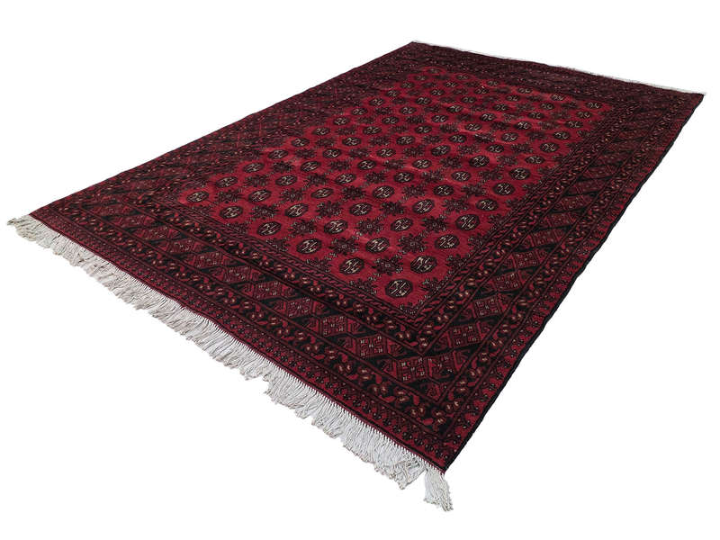 Fine Quality Red Afghan Handmade Carpet - 297 x 197 CM