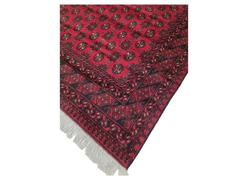 Fine Quality Red Afghan Handmade Carpet - 297 x 197 CM