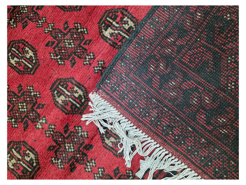 Fine Quality Red Afghan Handmade Carpet - 297 x 197 CM