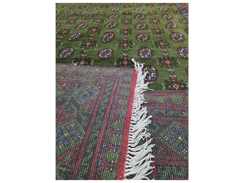 Green Afghan Kunduz Handmade Carpet - 299 x 206 CM