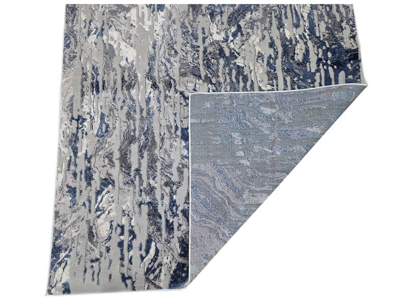 Modern Grey and Blue Machine Made Carpet - 230 x 160 CM