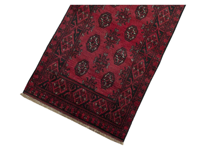 Fine Red Afghan Handmade Runner - 469 x 76 CM