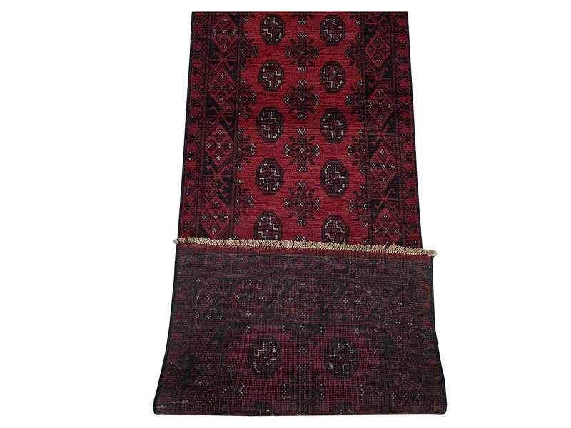 Fine Red Afghan Handmade Runner - 469 x 76 CM
