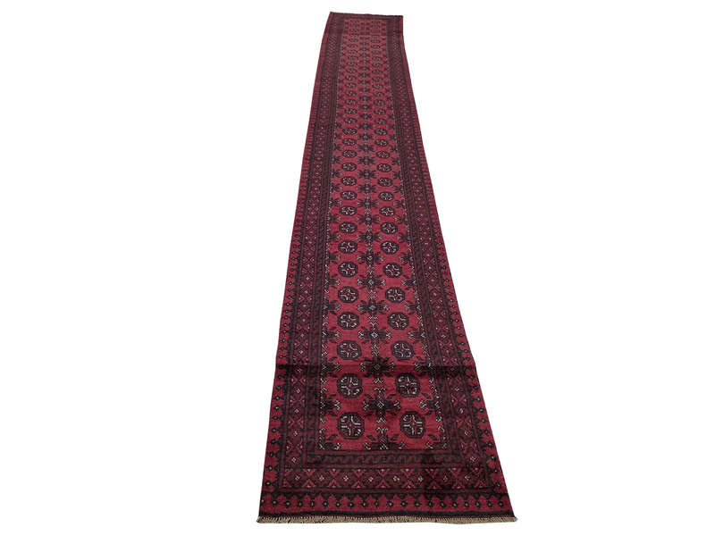 Fine Red Afghan Handmade Runner - 566 x 77 CM