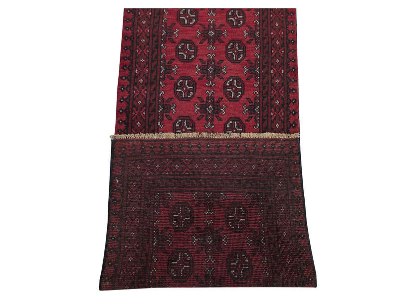 Fine Red Afghan Handmade Runner - 566 x 77 CM